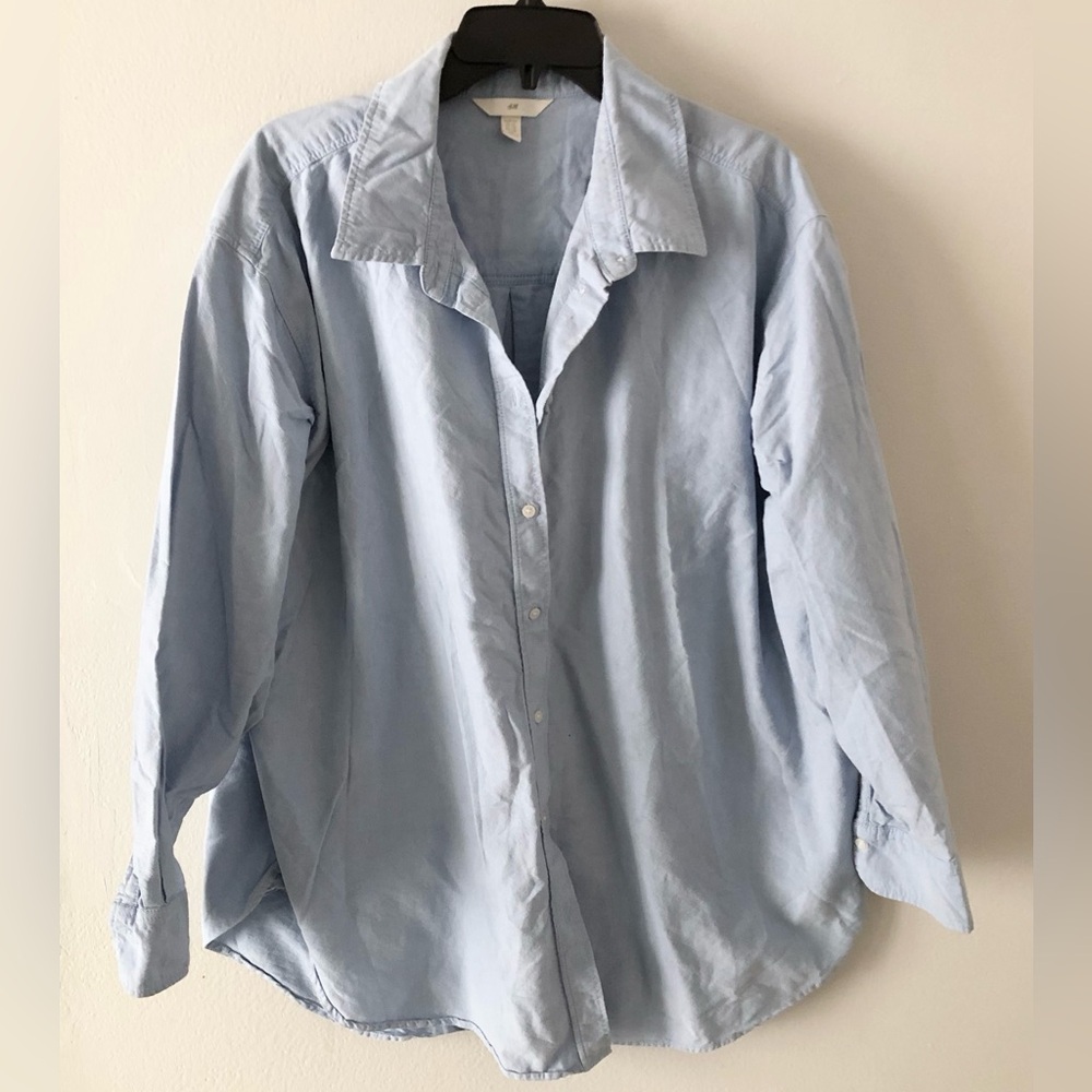 H&M Blue Cotton Button-Down Shirt